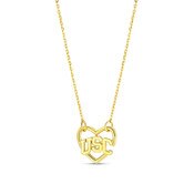 USC Trojans Gold Plated Heart Shaped Necklace